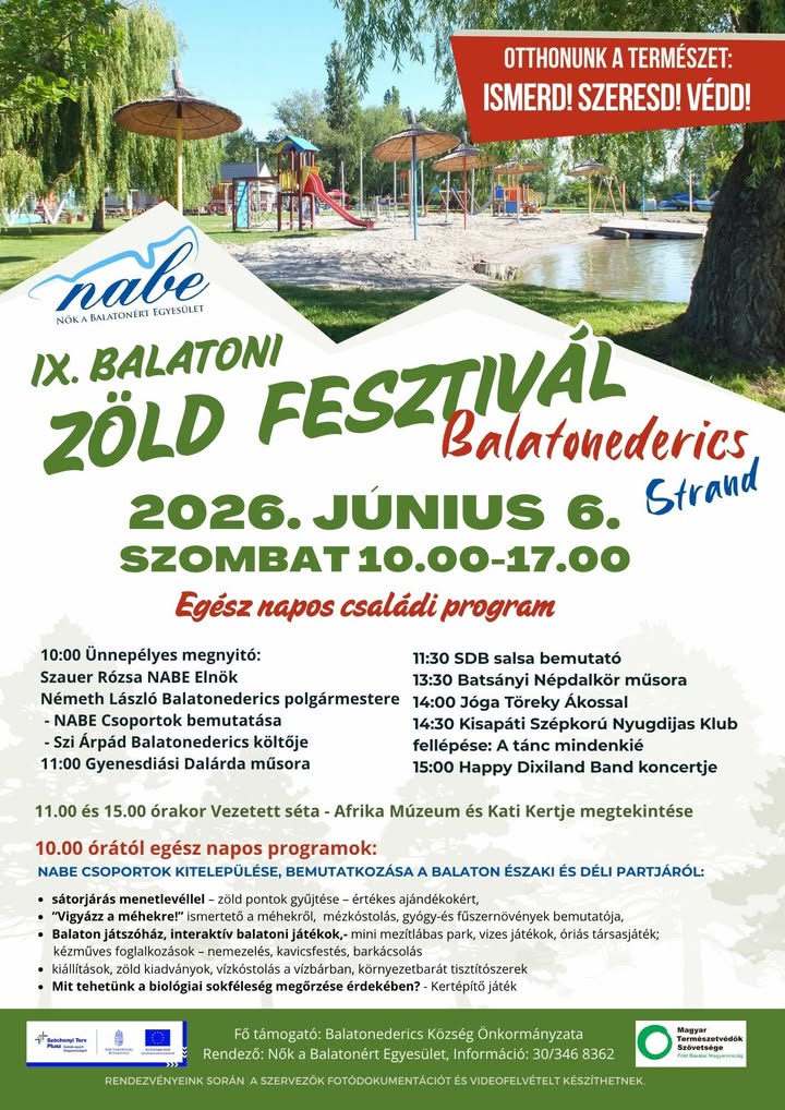 Zöld Fesztivál Balatonederics 2026