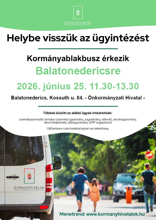 Kormányablak busz Balatonedericsen