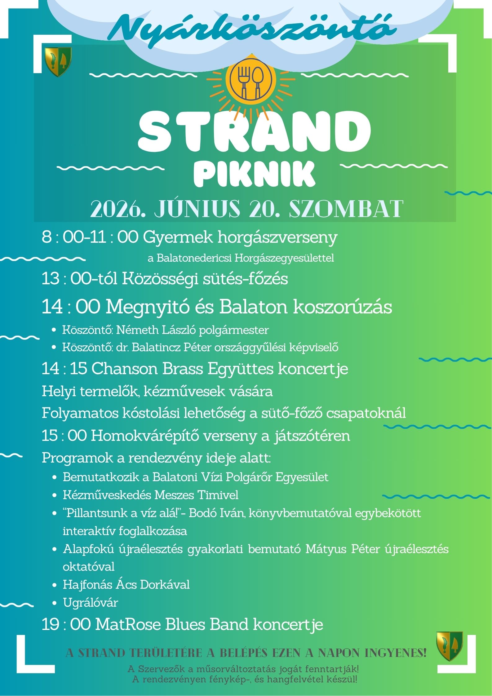 Balatonedericsi strand piknik